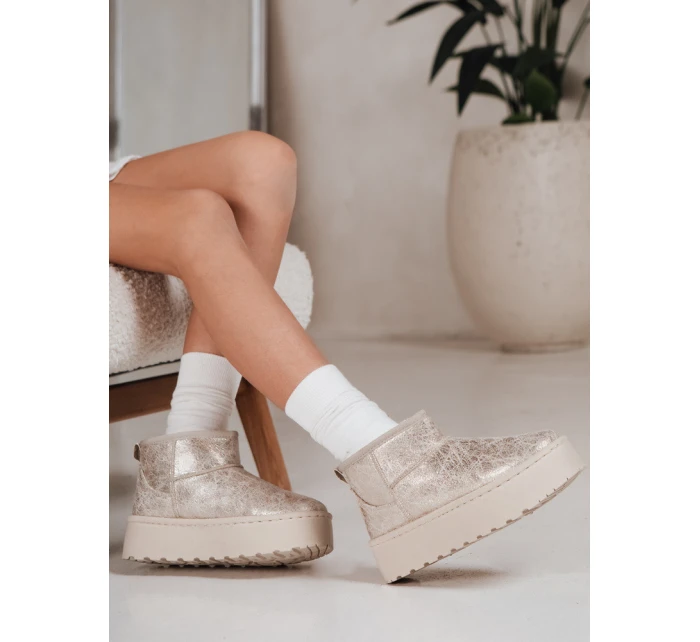 Dámské semišové béžové sněhule FashionStreet ZY1293