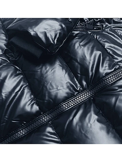 Tmavě modrá vypasovaná dámská zimní bunda model 21246880 - LHD