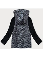 Přechodová bunda nadměrné velikosti ze směsových materiálů Vaston black (F-23729-2#) Přechodová bunda nadměrné velikosti ze směsových materiálů Vaston black (F-23729-2#)