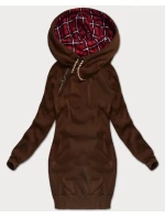 Hnědá dlouhá dámská mikina (AMG-738/1)