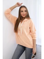 Bavlněná mikina s kapucí broskev Bavlněná mikina s kapucí broskev