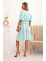 Šaty s překládaným výstřihem mátová Šaty s překládaným výstřihem mátová