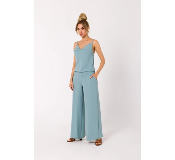 M737 Overal se špagetovými ramínky - agave