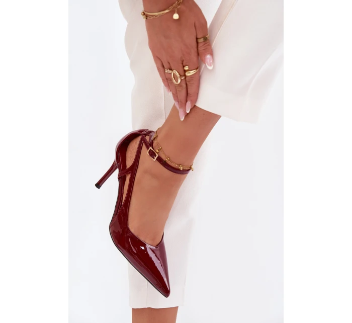 Dámské lakované lodičky z eko kůže - bordó Fionnel Dámské lakované lodičky z eko kůže - bordó Fionnel