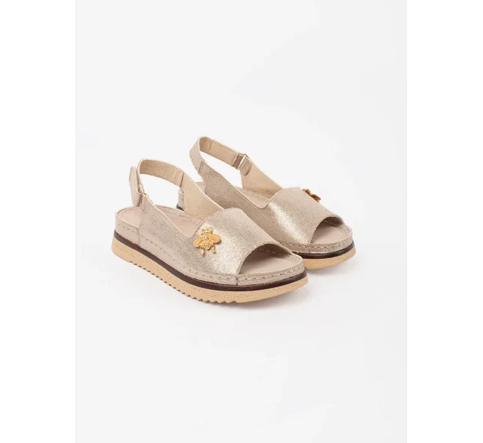 Exkluzívní zlaté dámské sandály platforma Exkluzívní zlaté dámské sandály platforma