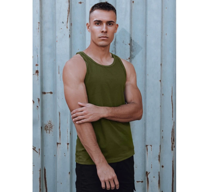 Pánské zelené tričko bez rukávů FashionStreet RX5621 Pánské zelené tričko bez rukávů FashionStreet RX5621