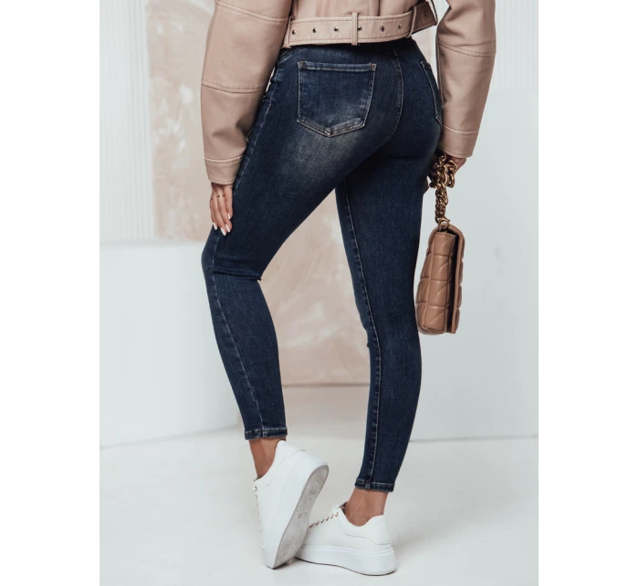 Dámské džínové kalhoty PUSHFIT push up tmavě modré FashionStreet UY2320