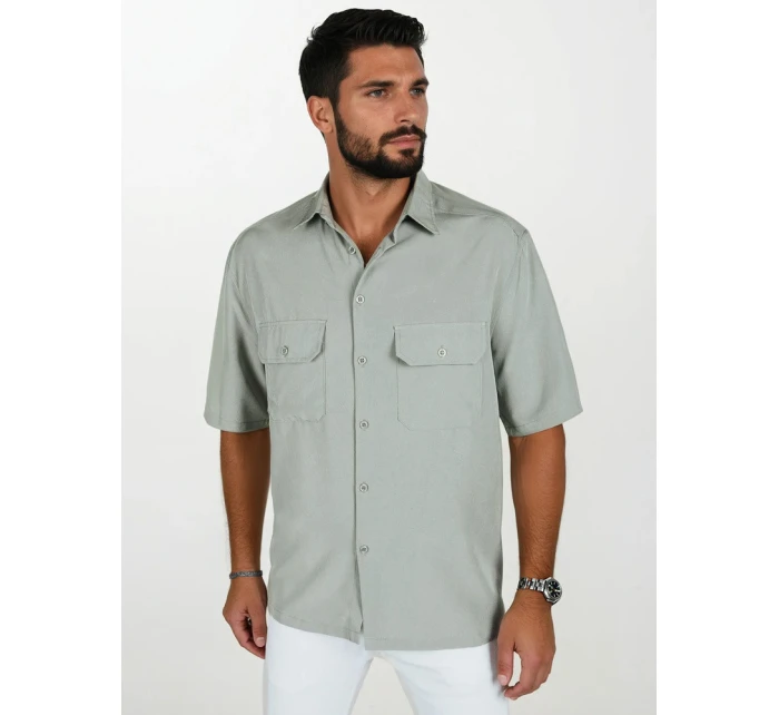 Pánské šedé tričko s krátkým rukávem FashionStreet KX1081