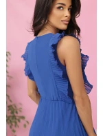 plisované šaty s volánky a výstřihem barva model 21214383 - numoco plisované šaty s volánky a výstřihem barva model 21214383 - numoco