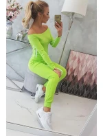 Sada s dvojitým lemováním v neonově zelené barvě