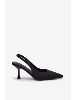 Dámské Sandály Na Podpatku Černé Lunira