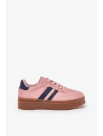 Dámské tenisky na platformě z eko kůže Ediriella – růžové Dámské tenisky na platformě z eko kůže Ediriella – růžové