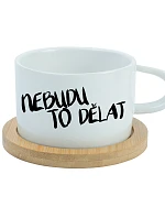 NEBUDU TO DĚLAT - bílý hrníček makronka 200 ml