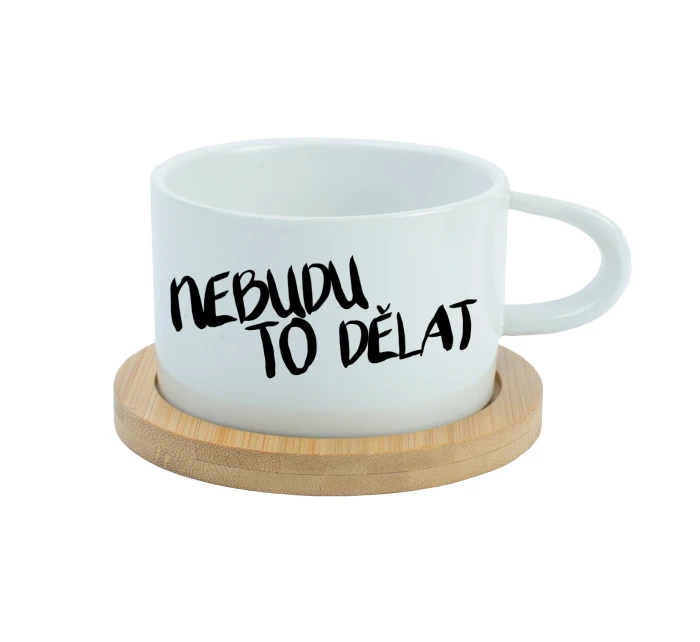 NEBUDU TO DĚLAT - bílý hrníček makronka 200 ml