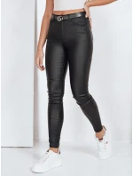 Trubkové kalhoty z ekokůže černé FashionStreet UY2764 Trubkové kalhoty z ekokůže černé FashionStreet UY2764