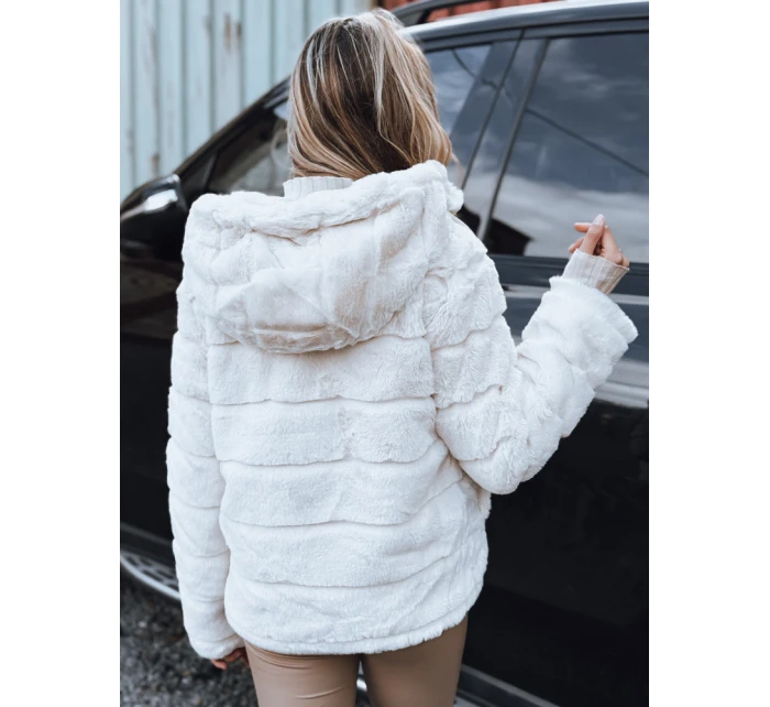 Dámská oboustranná kožešinová bunda s kapucí světle béžová Dstreet model 21993387 - FashionStreet