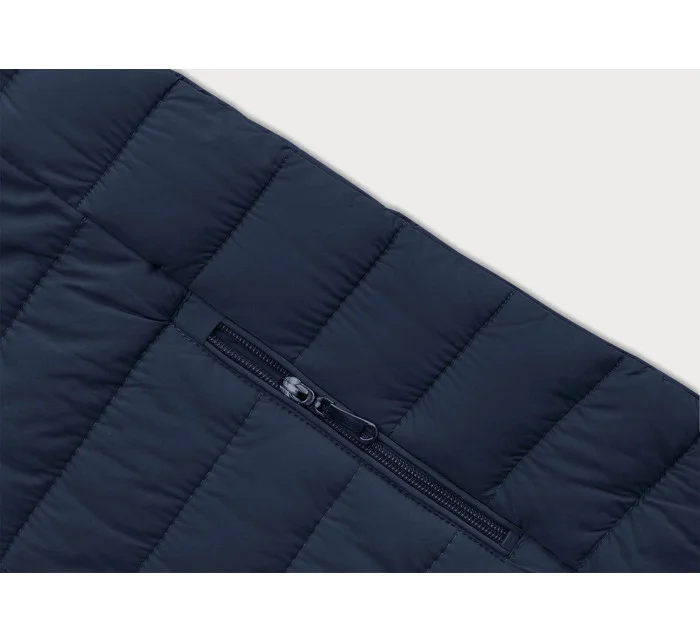 Tmavě modrá dámská prošívaná bunda pro přechodné období (16M9109-215)