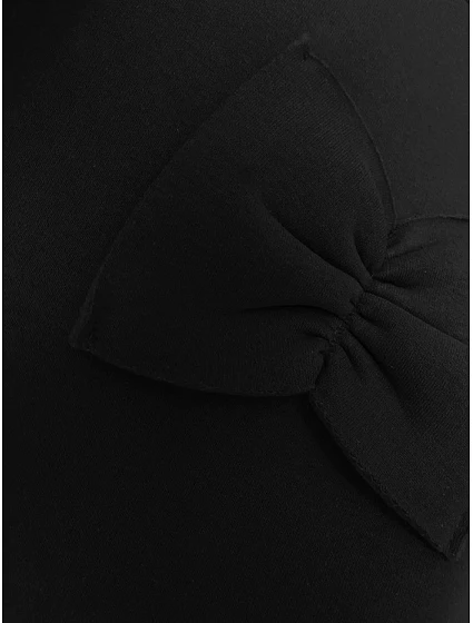 Černá teplá dámská mikina s mašlemi model 19742932 - MADE IN ITALY