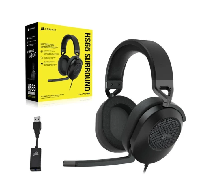 Corsair HS65 SURROUND Headset Wired Handheld Gaming Carbon