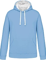 Kariban K 446 Kontrastní mikina s kapucí 20.K446 sky blue/white
