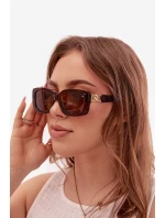 Dámské sluneční brýle s zlatým detailem Hnědé