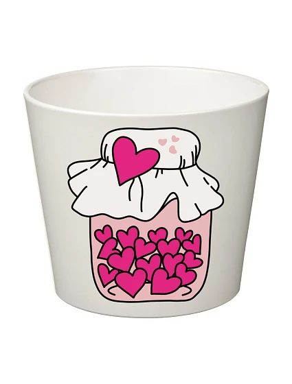 SKLENICE SE SRDÍČKY - malý květináč 