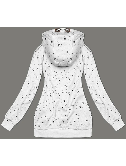 Světle šedá dámská mikina s kapucí a se vzorem model 21308812 - 6&8 Fashion