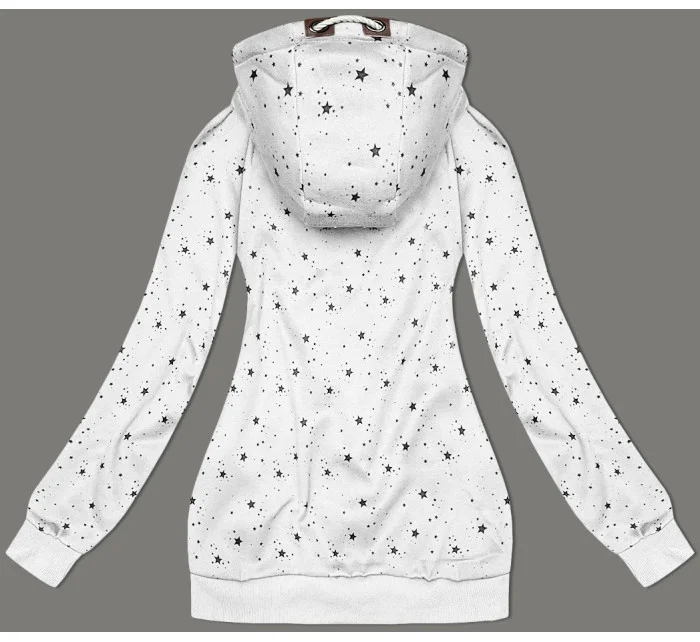 Světle šedá dámská mikina s kapucí a se vzorem model 21308812 - 6&8 Fashion