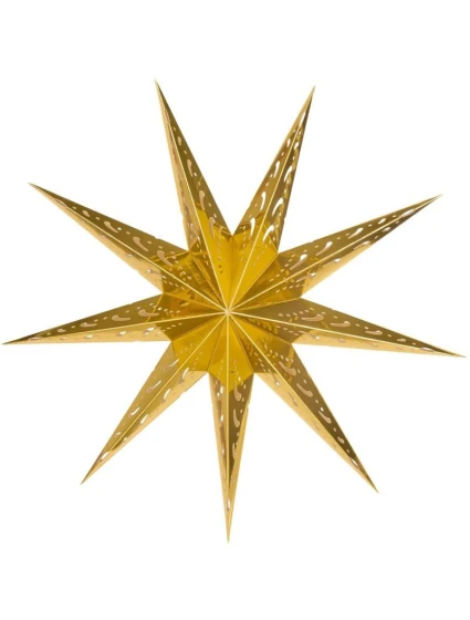 DEKORACE PAPÍROVÁ HVĚZDA Š.45 CM 9 ZLATÉ RÁMEČKY dětské DEKORACE PAPÍROVÁ HVĚZDA Š.45 CM 9 ZLATÉ RÁMEČKY dětské