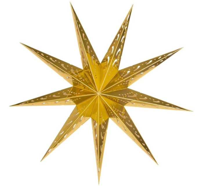 DEKORACE PAPÍROVÁ HVĚZDA Š.45 CM 9 ZLATÉ RÁMEČKY dětské DEKORACE PAPÍROVÁ HVĚZDA Š.45 CM 9 ZLATÉ RÁMEČKY dětské