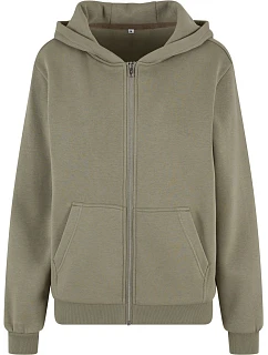BY 290 Dámská mikina s kapucí z těžké bavlny "Fluffy" model 22469856 pale olive - Build your Brand