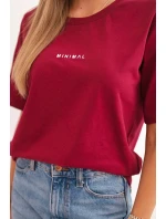 Dámská bavlněná blůza s potiskem Minimal bordová