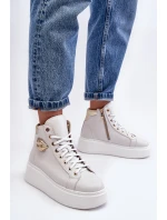 Dámské vysoké tenisky na zip Lemar bílé model 21637631 - Boto Dámské vysoké tenisky na zip Lemar bílé model 21637631 - Boto