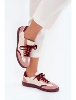 Dámské Kožené Tenisky model 21703133 Béžové - Zazoo