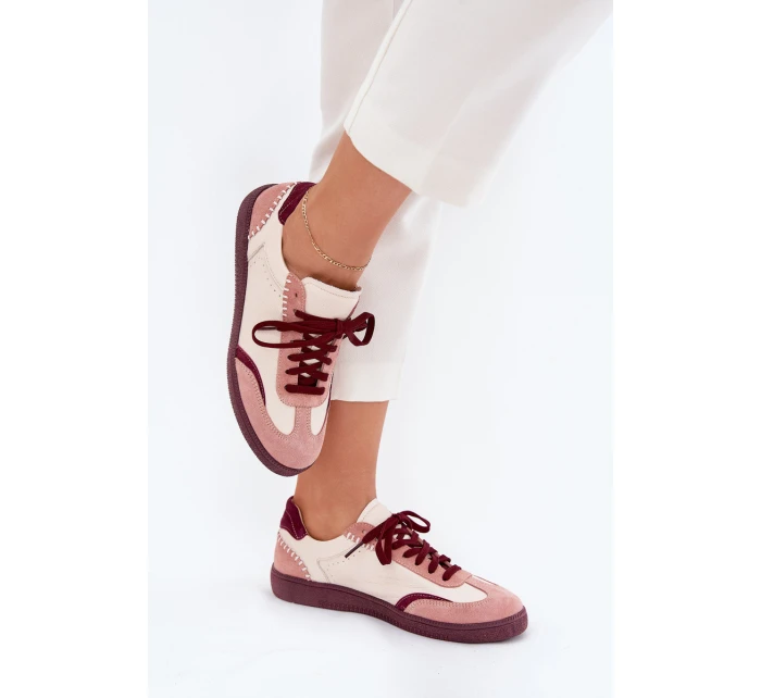 Dámské Kožené Tenisky model 21703133 Béžové - Zazoo