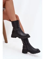 Dámské kotníkové boty na platformě a nízkém podpatku černé model 21707368 - Boto Dámské kotníkové boty na platformě a nízkém podpatku černé model 21707368 - Boto