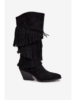 Kůže Boty Kovbojky Dámské S Černé model 21710933 - Boto