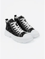 Praktické tenisky černé dámské platforma Praktické tenisky černé dámské platforma