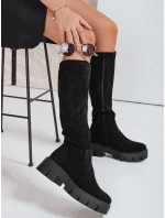 Dámské semišové boty na platformě černé FashionStreet ZY1103