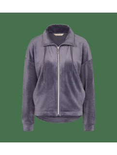 Cozy Comfort Velour Zip Jacket - GRAY - TRIUMPH GRAY - TRIUMPH