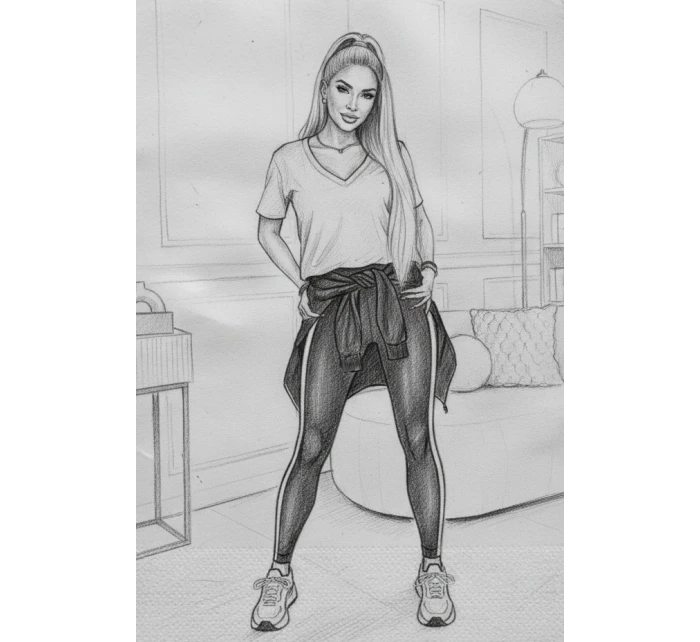 damska z dekoltem V i krótkim  beżowa model 22025612 - numoco basic