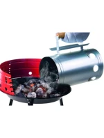 KOMÍNOVÝ PODPALOVAČ PRO GRILOVÁNÍ 27,5 CM VYSOKÝ S DŘEVĚNOU RUKOJETÍ