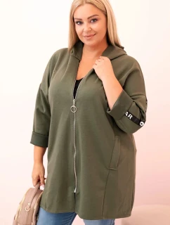 Dámská mikina s ozdobnými rukávy černá model 21259058 - K-Fashion