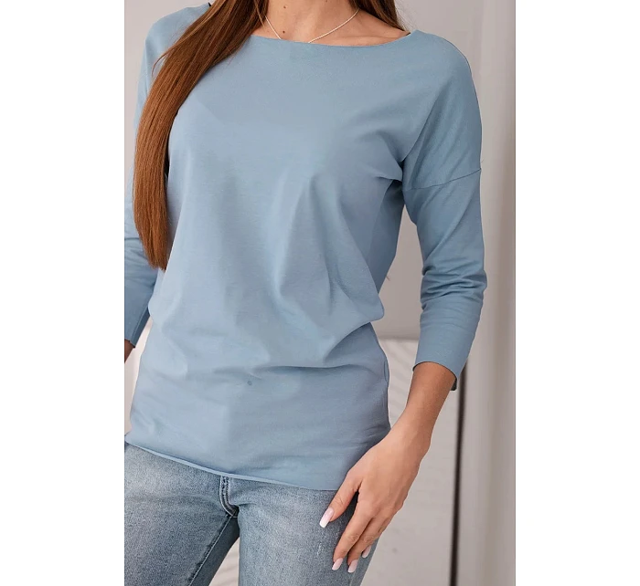 Dámská halenka s lodičkovým výstřihem jeansová