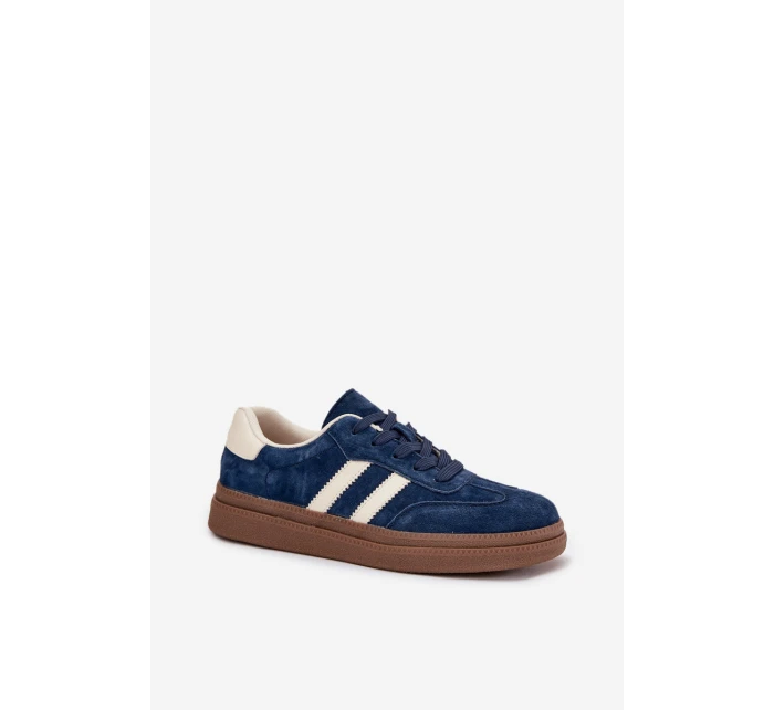 Dámské semišové tenisky na platformě tmavě modré Sylviona