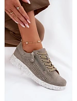 Dámské semišové polobotky se zipem tmavě zelené Cemela