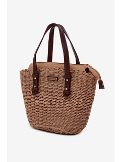 Košíková taška z pleteniny hnědá Lucienne