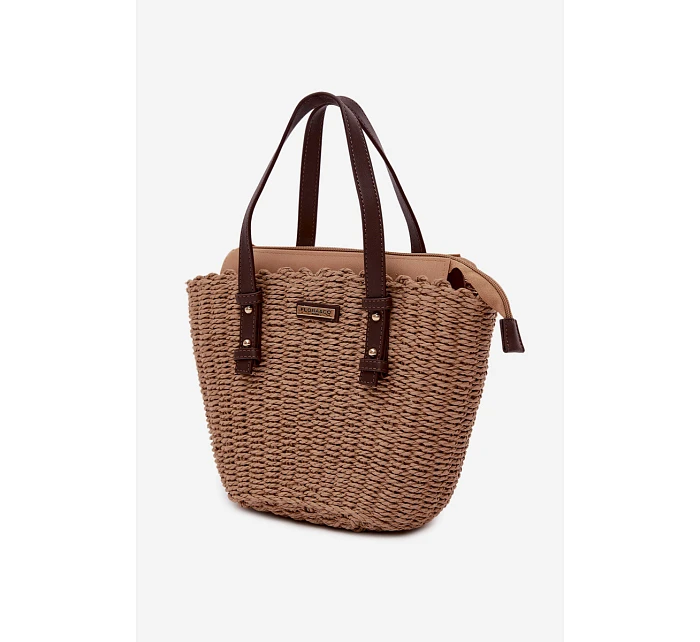 Košíková taška z pleteniny hnědá Lucienne