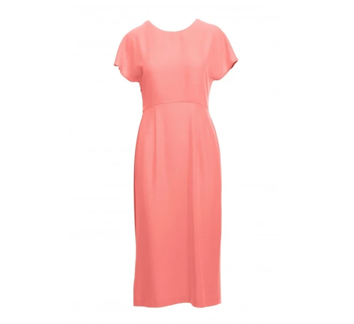 model 20966224 Tužkové šaty s rozparkem na boku oranžové - STYLOVE model 20966224 Tužkové šaty s rozparkem na boku oranžové - STYLOVE