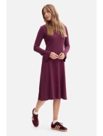 Midi šaty z úpletu švestka model 21379962 - BeWear